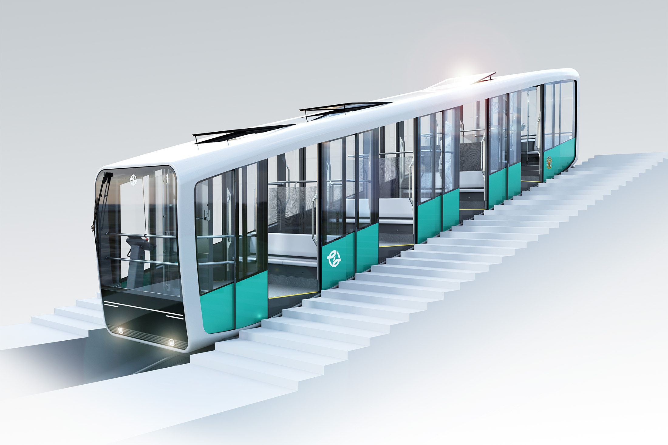 3D rendering of the prague funicular concept.