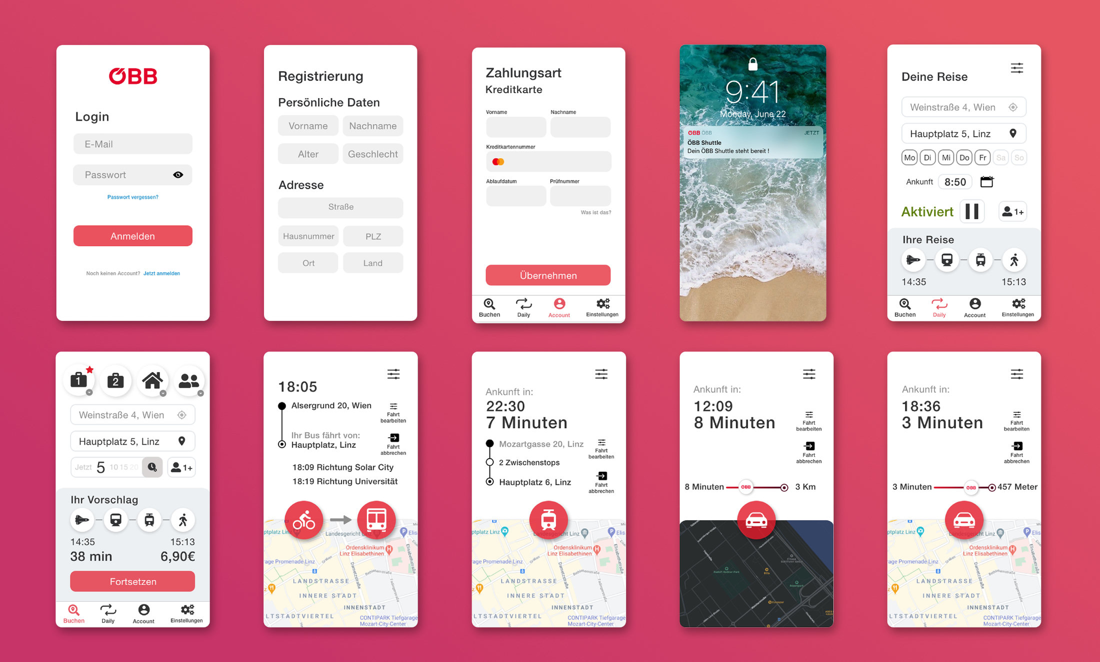 Assemble of screen of the last mile app