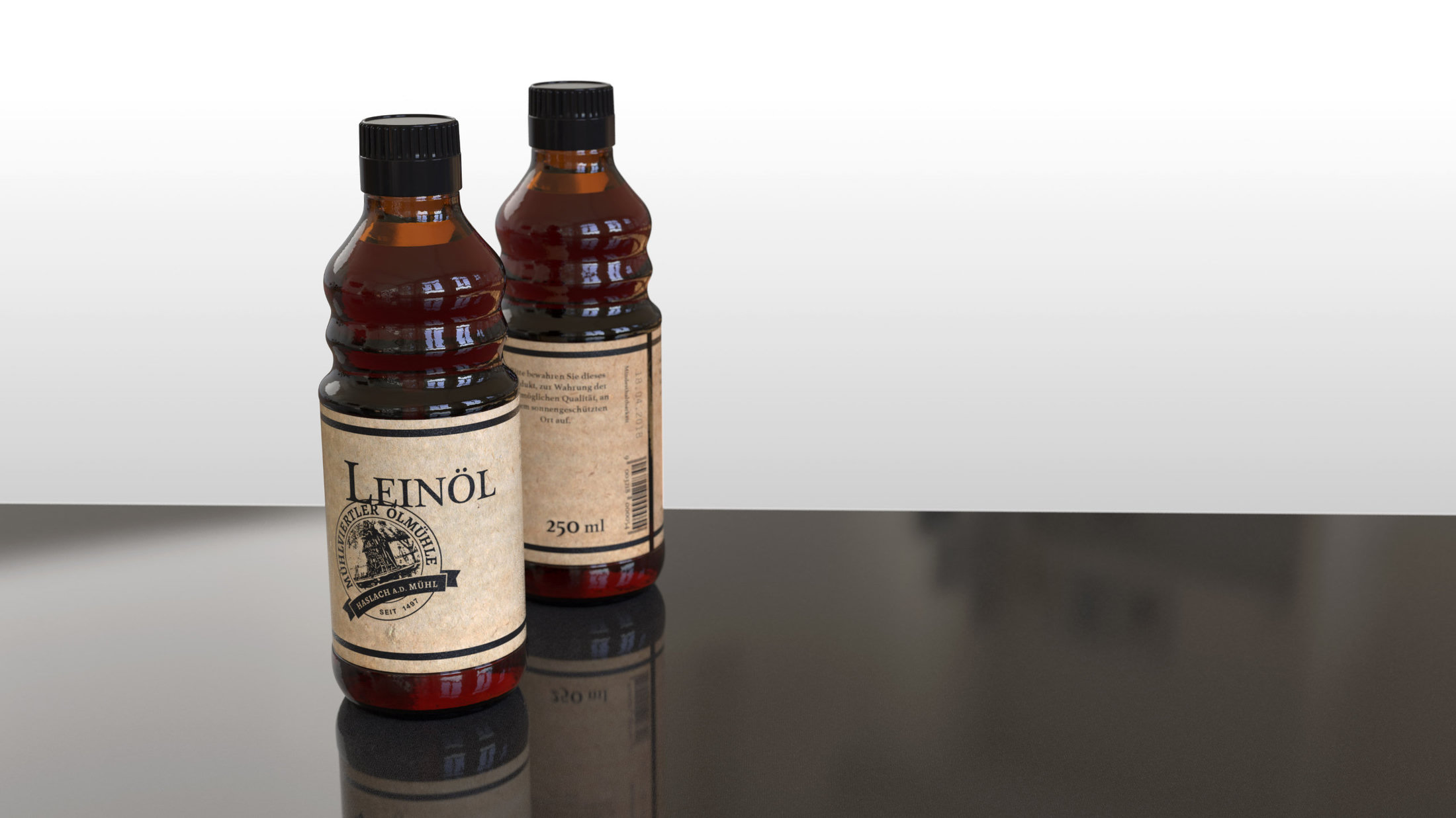 3d rendering of a bottle of oil