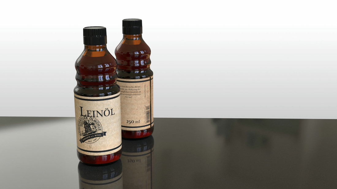 3d rendering of a bottle of oil