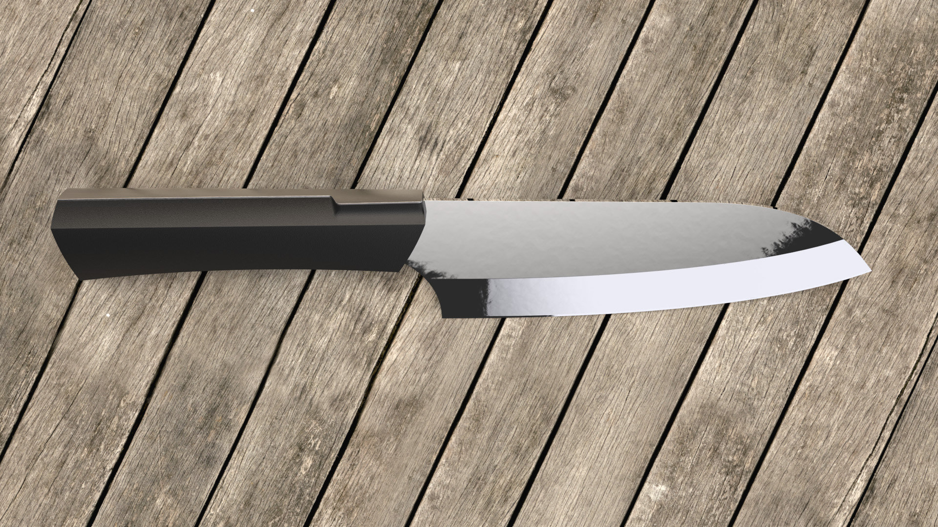 3D rendering of a japanese kitchen knife