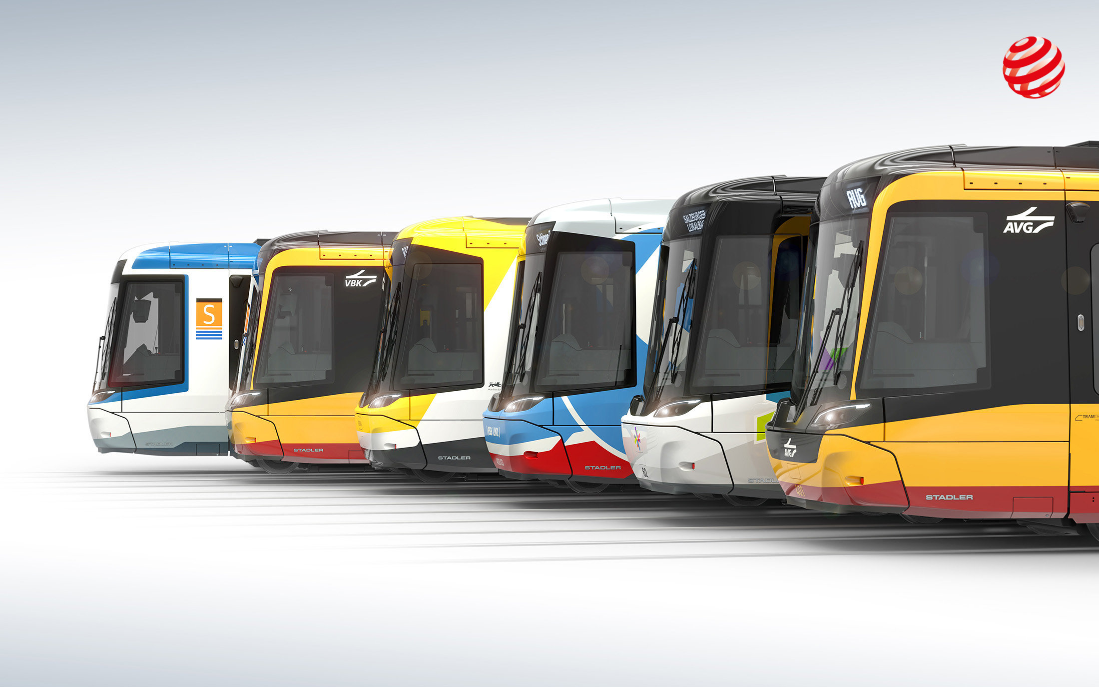 3D rendering of all six tramtrain designs.